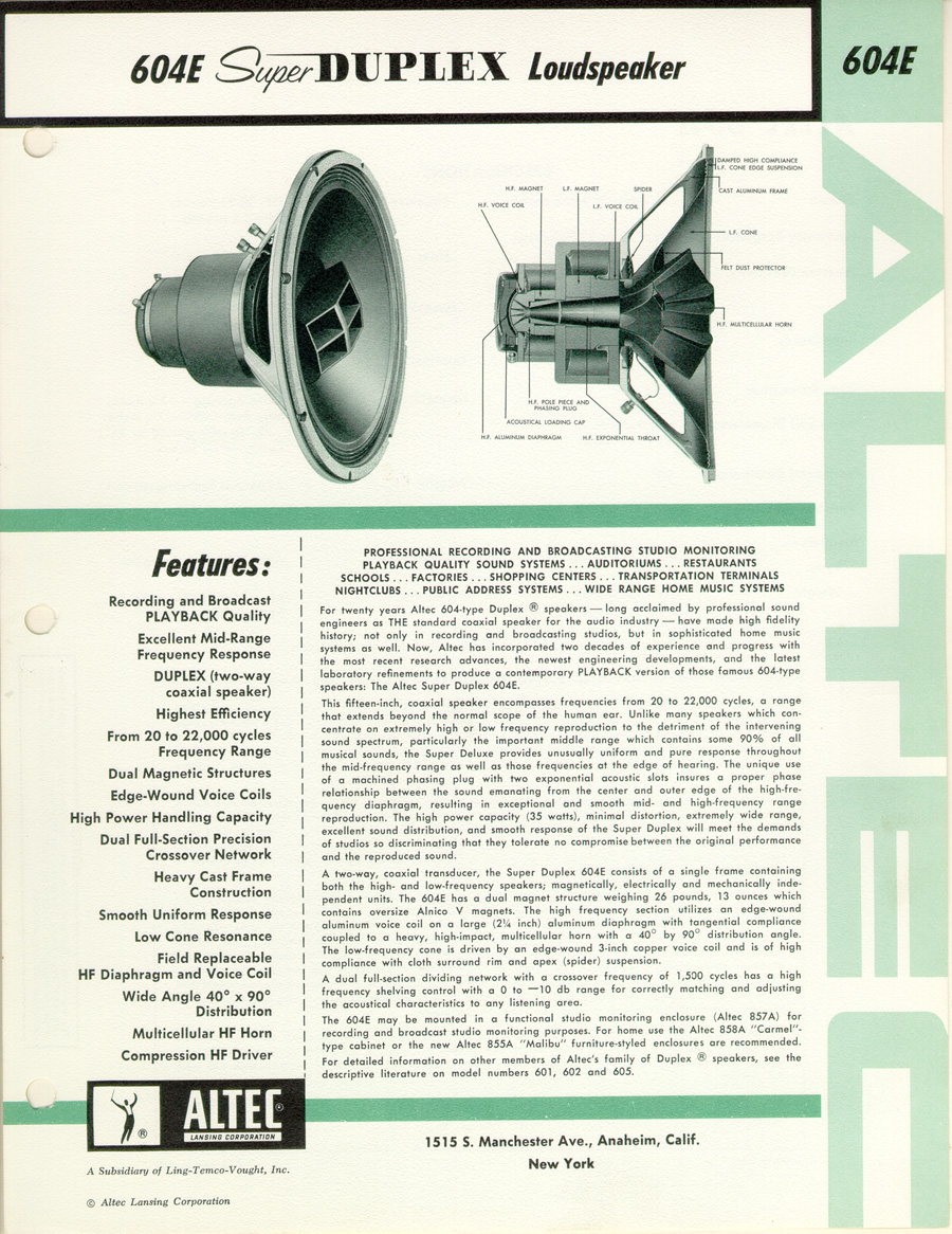 Altec 602 sales