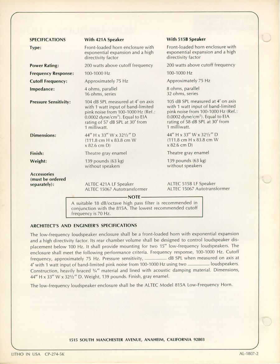 Altec LF Enclosures